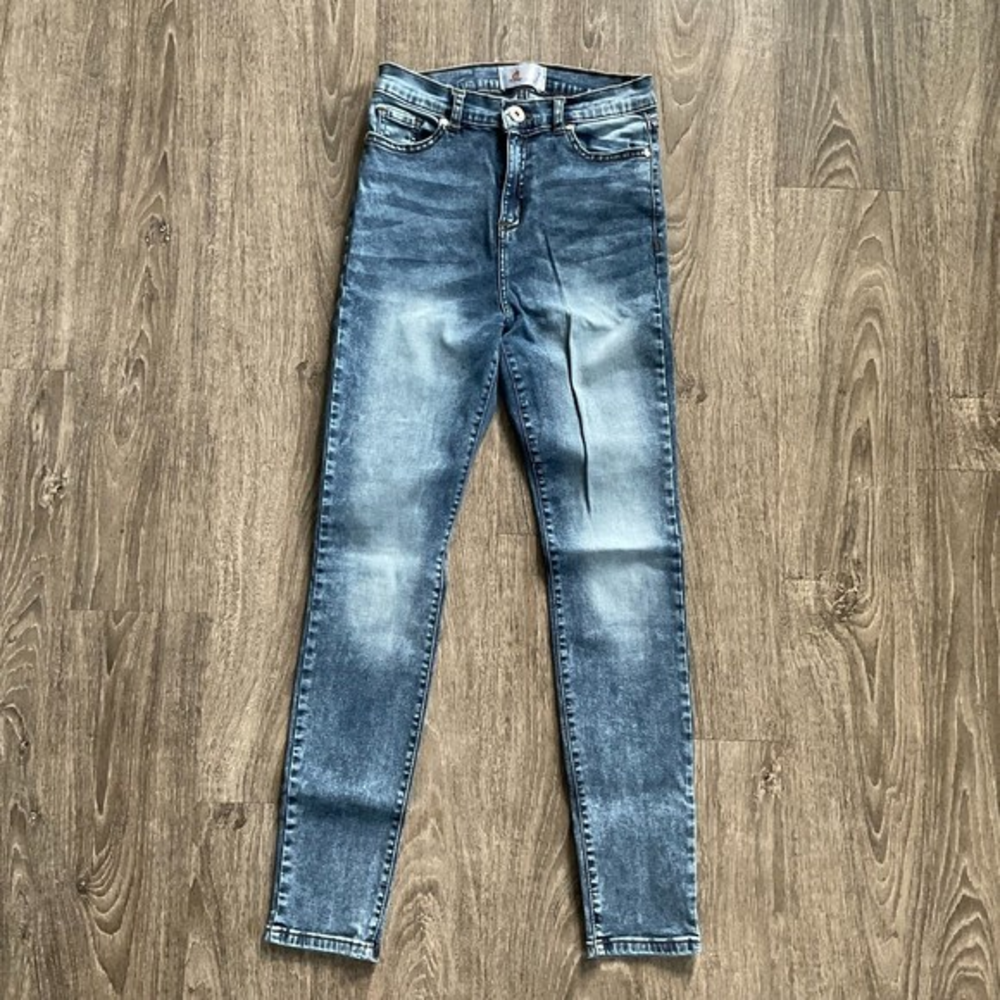 Orange Denim Luca Y Brand Distressed Denim Blue Jeans Size 7 EUC